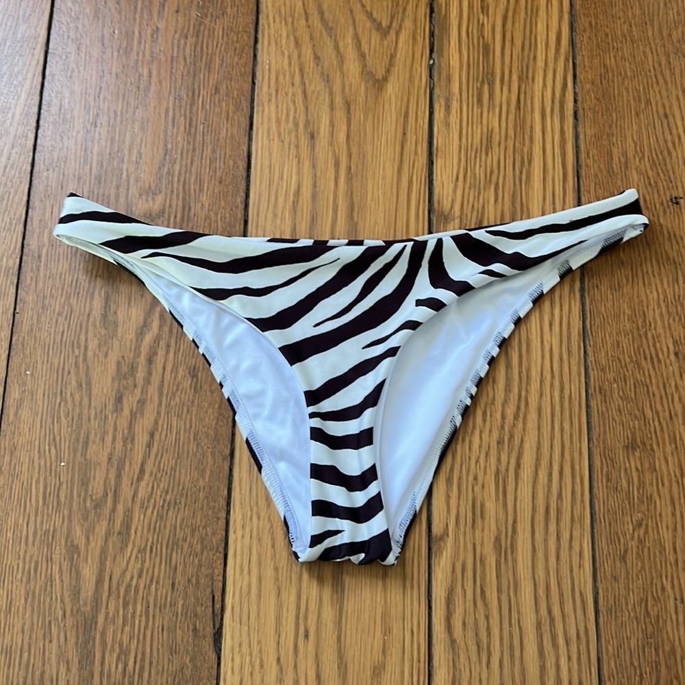 Urban Outfitters‎ Bikini Bottoms Zebra Animal Print Black White Small Cheeky